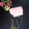 Bolsa para Teléfono Móvil de Mujer Verano Bolso de Cadena Rosa Corazón Girly Encaje Flor Pequeño Bolso Retro Pequeño Bolso Dorado