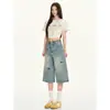 Shorts jeans casuais azuis largos para mulheres, 2026 verão tendência versátil novo calça cropped de perna larga bordada