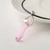 Colar com Pingente de Coluna Hexagonal de Cristal Natural Pedra dos Desejos, Mais Vendido Transfronteiriço para Homens e Mulheres, Joia de Presente de Aniversário, Corrente para Suéter