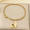 Moderna y Dulce Multi-Estilo Corazón Hueco Forma de Corazón Cadena de Perlas para Padres e Hijos de Cintura Alta Día de la Madre Acero Inoxidable Pulsera para Mamá