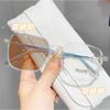 Gafas fotocromáticas automáticas de cambio de color estilo coreano para mujer, versátiles, de alta calidad, anti luz azul, para cara grande, adelgazantes, montura de gafas plana lisa y sencilla