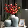 Vaso de Cerâmica Moderno Minimalista com Toque de Luxo Leve e de Alto Padrão, Ornamento Degradê para Sala de Estar e Pousada, Decoração de Mesa para Arranjo de Flores, Frete Grátis