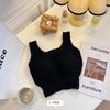 Colete Quente de Lã de Cordeiro Outono Inverno Feminino com Bojo no Peito Roupas Externas Longas Curtas Colete Espessado com Forro de Lã Camiseta de Base