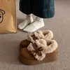 Sapatos Birkenstock de Algodão com Solado Grosso Retro Cobertura Total Forrados com Lã Femininos Inverno 2026 Novos Quentes Espessados Botas de Neve Birkenstock Sapatos Peludos