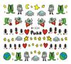 Desenho Animado Nova Marca d'Água Adesivos Nail Art E-commerce Transfronteiriço Nail Art Marca d'Água Desenho Animado Menina Bonita Fofos Adesivos Nail Art