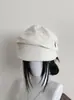Boina versátil de algodón y lino estilo coreano con botones, sombrilla para el sol para mujer, gorra de newsboy de moda para adelgazar la cara, sombrero de pintor de nubes