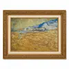 Pintura Famosa Clásica: Cosecha de Campo de Trigo, Casa de Campo, Casa Amarilla, Marco Dorado Vintage, Sala de Estar, Vestíbulo, Pintura Colgante enmarcada, Pintura Decorativa, Arte de Pared