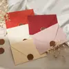 Sobre con patrón de árbol en rosa, blanco, amarillo, rojo y naranja, invitación de carta estilo vintage, set de sobre para carta con sello de lacre transfronterizo