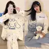 Pijama Japonés Girly para Primavera y Otoño para Mujer, Dulce Traje de Dos Piezas de Manga Larga de Otoño, Ropa de Casa para Salir