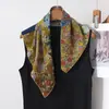 Pañuelo Cuadrado de Algodón Estilo Pintura al Óleo con Estampado de Arte Vintage, Pañuelo de Seda Decorativo Suave y Versátil, Nuevo Pañuelo de Cuello de Moda para Mujer