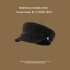 Sombrero octogonal de gamuza de ala plana estilo francés para otoño e invierno, estilo náutico retro, gorra de pintor de alta gama con ala enrollable, gorra de repartidor