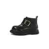 Botines estilo Martin para niños, nueva colección otoño 2026, modelo único, color liso, zapatos pequeños de cuero estilo británico para bebés niñas, botines de una sola pieza de moda para niñas