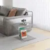 Prateleira de Armazenamento em Forma de Linha, Mesa de Cabeceira Geométrica, Estante de Armazenamento, Mesa Pequena de Metal, Porta-Revistas de Chão, Mesa Lateral de Sofá de Metal