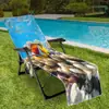 Fornecimento Exclusivo Transfronteiriço de Capas para Cadeiras de Praia de Microfibra, Série Oceano com Impressão Digital 3D, A partir de Uma Peça