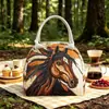 Impresión Digital+Proceso de Acolchado Bolso de Mano Aislado Bolso de Mano Tela de Cuadros Bolsa Refrigeradora Portátil Picnic Térmico