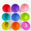 Molde de Silicona de Grado Alimenticio Moldeado de Fábrica Molde de Silicona Molde Redondo para Hornear Pasteles de 7 cm Taza de Silicona para Muffins