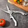 En stock: Tijeras multifuncionales de acero inoxidable de alta resistencia para aves de corral, afiladas, para uso doméstico, para cortar alimentos, huesos de ave y espinas de pescado; tijeras de cocina
