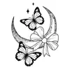 Pegatina de Tatuaje de Araña Mariposa Oscura Blanco y Negro Boceto Flor de Rosa Impermeable Halloween Personalizado Pegatina de Tatuaje para Brazo