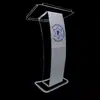 Escritorio de Bienvenida de Plexiglás para Conferencia Transfronteriza Podio Transparente de Acrílico Mesa para Maestro de Ceremonias de Fiesta de Cristal Hotel Boda