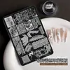 Ins estilo desejo puro placa de carimbo para nail art de renda quebrada nova placa de carimbo simples para nail art de malha de fita gel de transferência