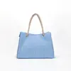 Bolsa de Ombro de Linho Nova Outono 2026 Feminina Grande Capacidade Cor Sólida Personalizada Moda Casual Bolsa Tote Portátil