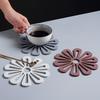 Tapete de mesa grosso estilo nórdico criativo, tapete de isolamento térmico para mesa de jantar, tapete antipermanente, tapete para pratos domésticos, tapete antiderrapante em formato de flor para xícaras de chá