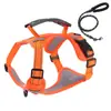Coleira Arnês Ajustável Estilo Colete para Cães e Gatos Transfronteiriça Refletiva Noturna Corgi Shiba Inu Corda Passeio de Cães Médios e Grandes