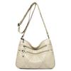 Bolsa de couro macio multicamadas feminina 2024 nova chegada elegante para todas as ocasiões bolsa de mãe de meia-idade e idosa bolsa de ombro de grande capacidade bolsa transversal para mulheres
