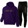 Sudadera con capucha informal para hombre y mujer 2025, conjunto, chaqueta con capucha de marca estampada de moda, forrada de forro polar, Otoño e Invierno