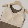 Chaleco Térmico Popular Transfronterizo Europeo y Americano para Mujer con Almohadillas en el Pecho, No Necesita Usar Sujetador, Ropa Interior, Top de Terciopelo para Otoño e Invierno