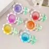 Presilha de Cabelo de Verão Nova Transparente Degradê Flor Pequena Transfronteiriça, Presilha de Cabelo de Girassol Estilo Floresta Fresca e Fofa