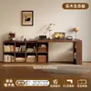 Escritorio Doble de Madera Maciza Mesa de Estudio para Adultos en Casa Mesa Larga para Dormitorio Armario de Almacenamiento Mesa de Ordenador Retráctil Integrada