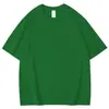 Camiseta de Manga Corta Gruesa Estilo Japonés de Algodón Puro 260g para Hombres y Mujeres, Corte Holgado, Color Sólido de Verano, Manga Media, Camiseta Básica Casual Simple