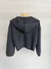 Suéter de punto con capucha y cremallera ROW para mujer, otoño e invierno, estilo holgado y casual, cuello semi-alto, top tipo jersey de manga larga