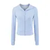 Sudadera Corta Deportiva con Cremallera para Mujer de Moda, Estilo Otoño, Estilo Americano, Color Sólido, Corte Ajustado, Sudadera con Capucha Casual