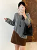 Cardigan casual versátil feminino plus size 2026 outono fino gola redonda modelagem solta afina tricô