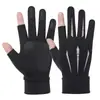 Nuevos Guantes de Protección Solar para Hombre Verano Dos Dedos Libres Seda de Hielo Delgados Anti-UV Antideslizantes Guantes para Ciclismo Mensajero Jinete