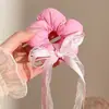 Scrunchie Floral Estilo Floresta para Mulheres, Elástico de Cabelo, Acessório de Cabelo, Novo Elástico de Cabelo Estilo Coreano 2025, Elástico de Cabelo com Laço, Ornamento de Cabelo