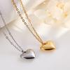 Conjunto de pendientes de acero inoxidable con forma de corazón para mujer, joyería de estilo sencillo con forma de rueda de tarjeta, cadena de clavícula, pequeños pendientes de amor