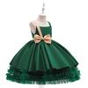 Amazon Nuevo Vestido de Princesa Puff de Hombro Descubierto para Niñas Lazo Malla Puff Vestido Infantil