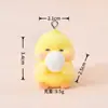 Colgante de Patito Amarillo Lindo Flocado de Resina Llavero Hecho a Mano DIY Accesorio de Decoración para Coche Pequeño Accesorio