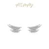 Pendientes de plata s925 con líneas geométricas para mujer, estilo coreano, sencillos, ligeros, de lujo, con diamantes, estilo Hong Kong, elegantes joyas para las orejas de celebridades de Internet.