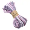 Fio de Algodão 4mm Tingimento Segmentado Cor Degradê Corda Trançada Artesanal DIY Corda de Algodão Trançada Joias Artesanato Acessórios para Chaveiro