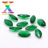 Wuzhou producción propia vidrio ojo de caballo verde al por mayor vidrio 3A piedra suelta terminada 1.5*3-6*12mm