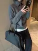 Cardigan de Lana Chic de Solapa de Moda de Este Año para Mujer, Nuevo Estilo Otoño e Invierno, Suéter de Punto Elegante y Sencillo de Un Solo Botón de Color Sólido
