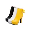 Botas de cuero de tacón alto con cordones en la espalda, de caña corta, estilo caballero europeo y americano, para primavera y otoño, con suela gruesa, X283