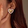 Aretes de combinación de colores transfronterizos de Europa y Estados Unidos, acero inoxidable, estrella de cinco puntas, aretes de amor, lujo ligero, geométricos, que no se decoloran, aretes de personalidad para mujer