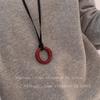 Collar de anillo con el mismo estilo de Ins Cyber Celebrity para mujer, nuevo colgante de 2024, cadena de suéter de cuerda de cuero, collar informal de suéter largo