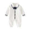 Mameluco de Bebé 100% Algodón Sencillo Primavera y Otoño Manga Larga Traje de Gateo para Niños y Niñas Traje de Béisbol para Bebé Gorra Camiseta Ropa Exterior de Moda