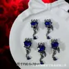 Accesorios de Estilo Oscuro Estilo Europeo y Americano Mariposa Negra Pistola Cruz de Rosa Colgante Pulsera de Cuentas DIY Collar
